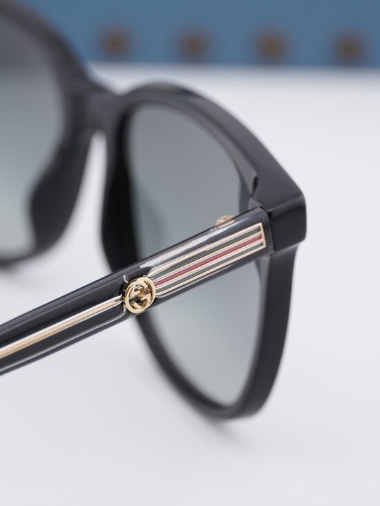 Gucci GG0376SN 001 Square Sunglasses - Black / Grey main image 10